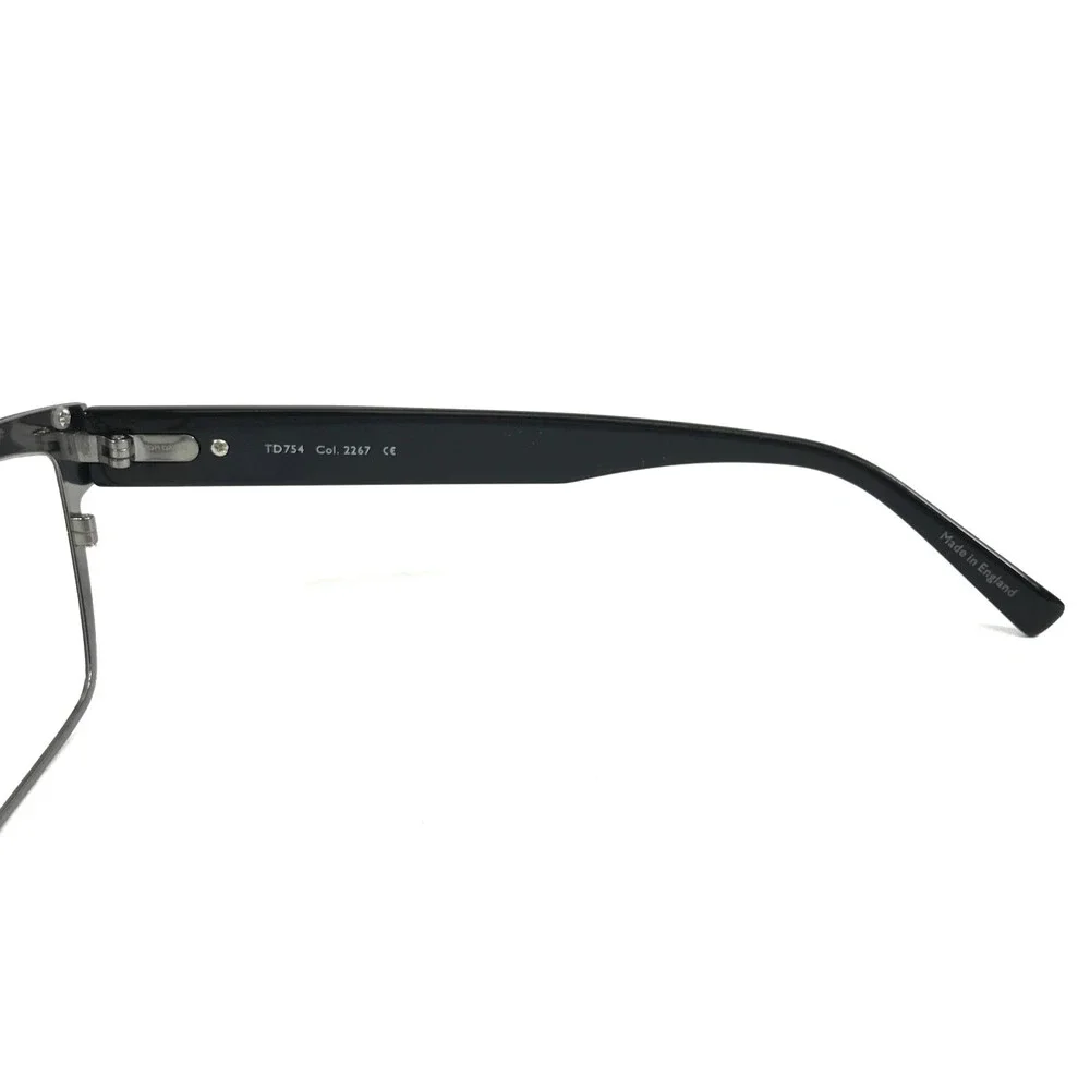 Tom Davies Eyeglasses Frames TD754 Col. 2267 Shiny Ruthenium Black 57-18-145
